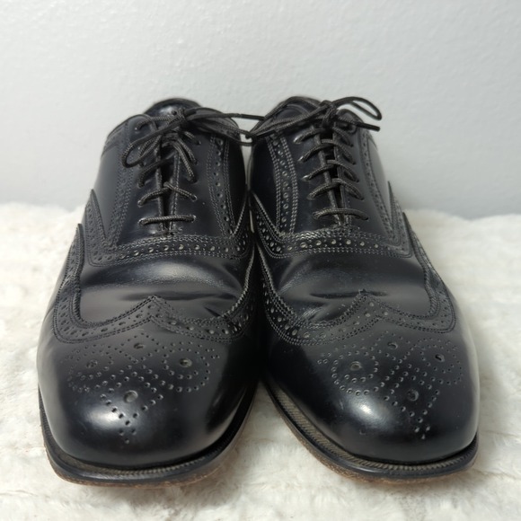 Florsheim Lexington 1706601 Mens‎ Leather 10 3E Black Wingtip Oxford Dress Shoes - Picture 3 of 11
